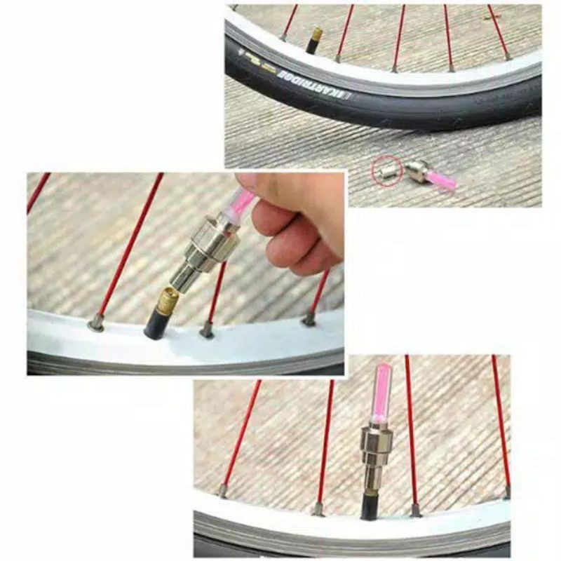 Medan Termura/Tutup Pentil Led Ban Motor Bike car Tire Neon Wheel Led Mobil