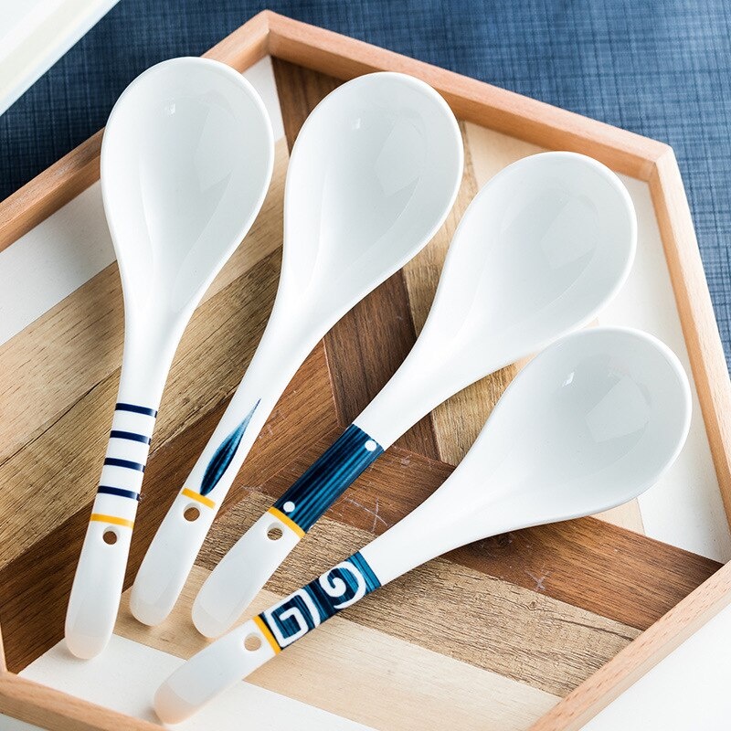 Triple W Sendok Sup Sendok Keramik Sendok Jepang Japanese Soup Spoon Ceramic Sendok Bebek Premium