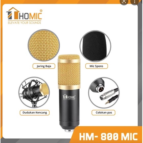 Mic Podcast / Mic Ricording Homic HM 800 (KHUSUS JNE/DLL)