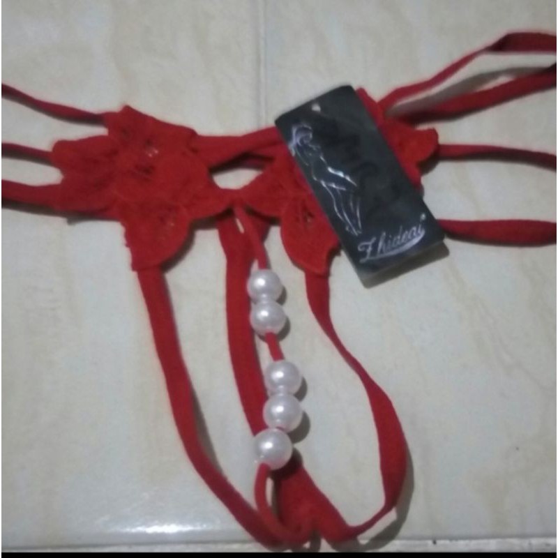 Celana dalam wanita G string mutiara