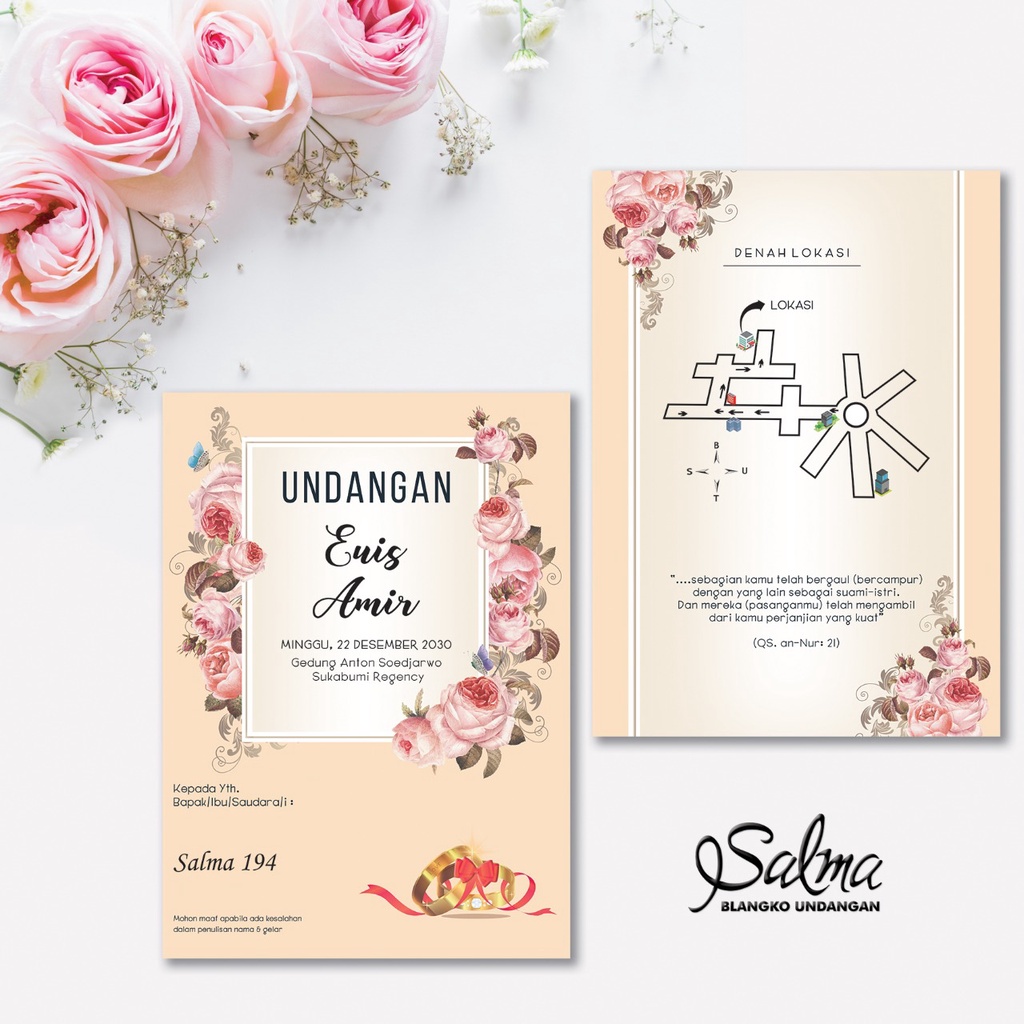 Salma 194 | Blangko Undangan | Undangan Print | Undangan Kosong | Undangan | Undangan Simple | Undan