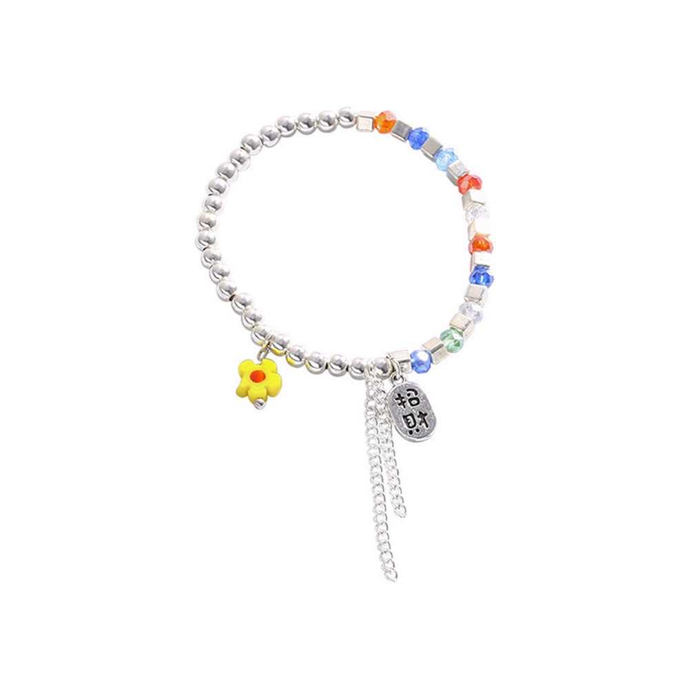 Gelang Bangle Dengan Liontin Manik-Manik Bunga Geometris Warna-Warni Untuk Wanita
