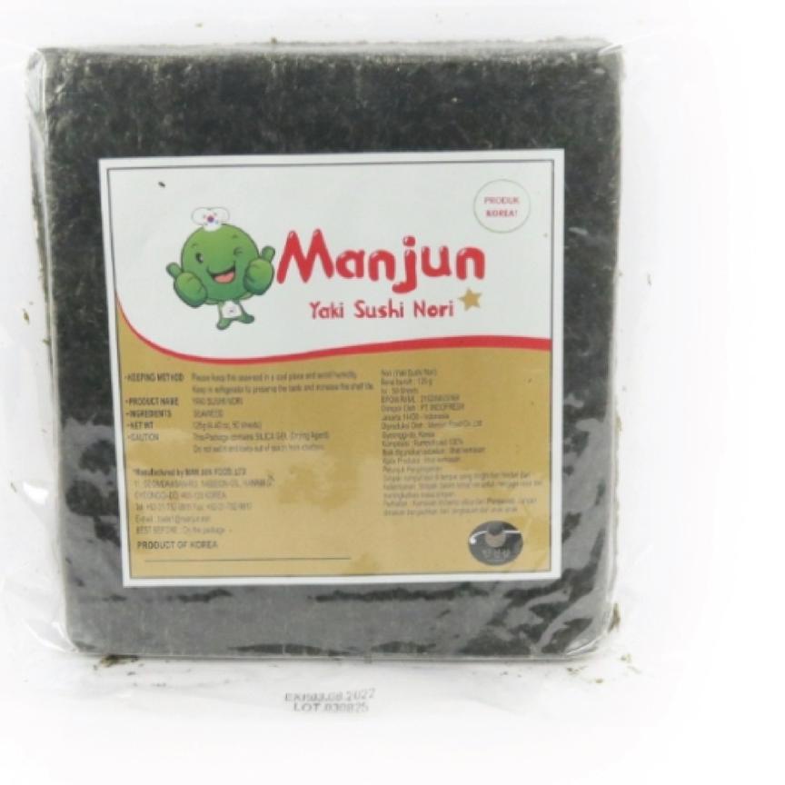 

Desember Promo! LR051|MANJUN Sushi Nori Kimbab 50 S Halal │ Nori Gimbab Import Lembar Rumput Laut--