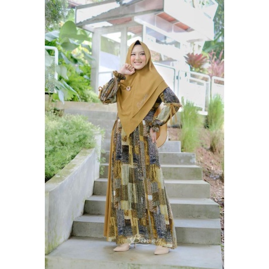 Set gamis syar'i ori bermerk gamis+khimar/hijab, model terbaru new arrival model kekinian (HARGA PRO