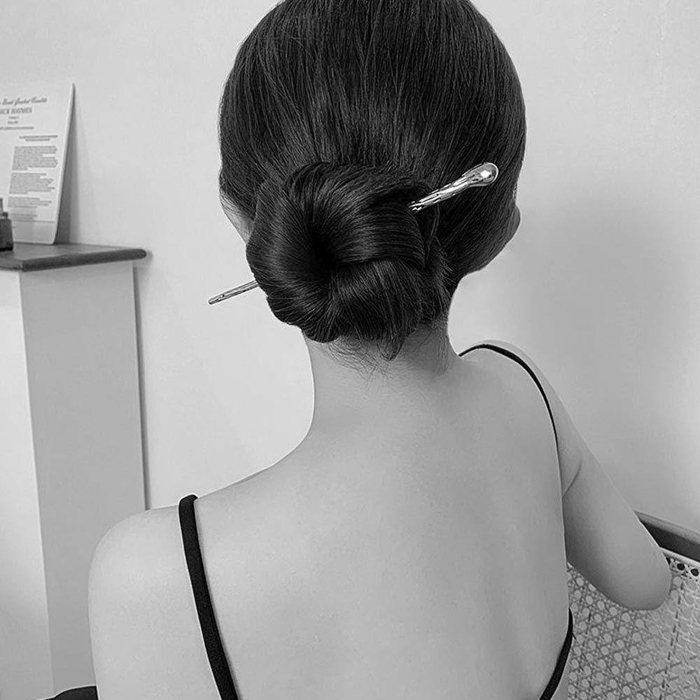 Agustina Wanita Rambut Stik Manis Retro Untuk Gadis Temperamen Logam Sederhana Garpu Rambut Cina