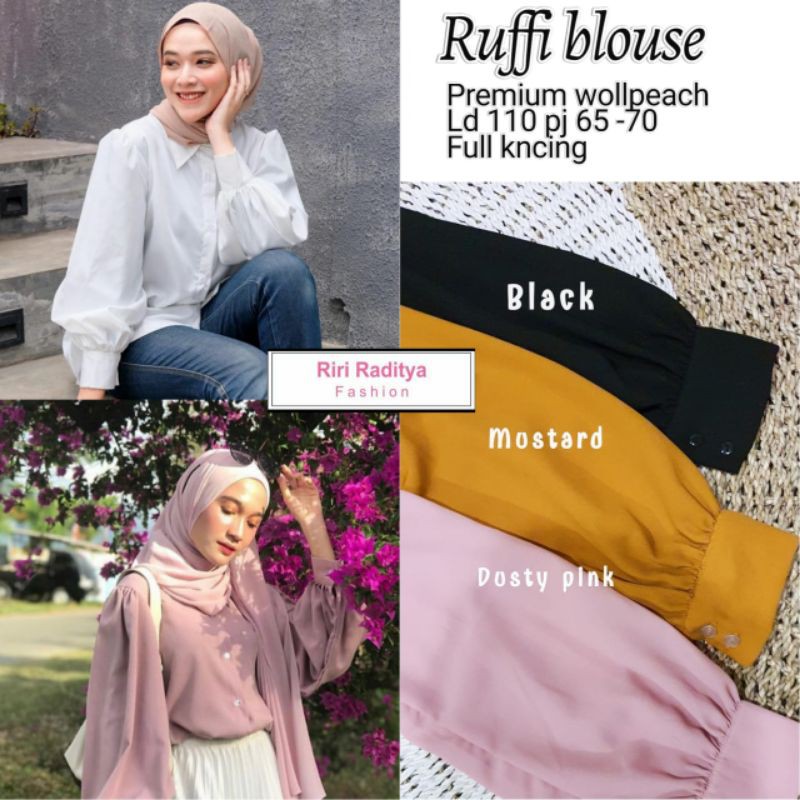 PROMO READY STOCK RUFFI BLOUSE//BLOUSE MOTIF JUMBO TERBARU(1KG MUAT 7PCS)