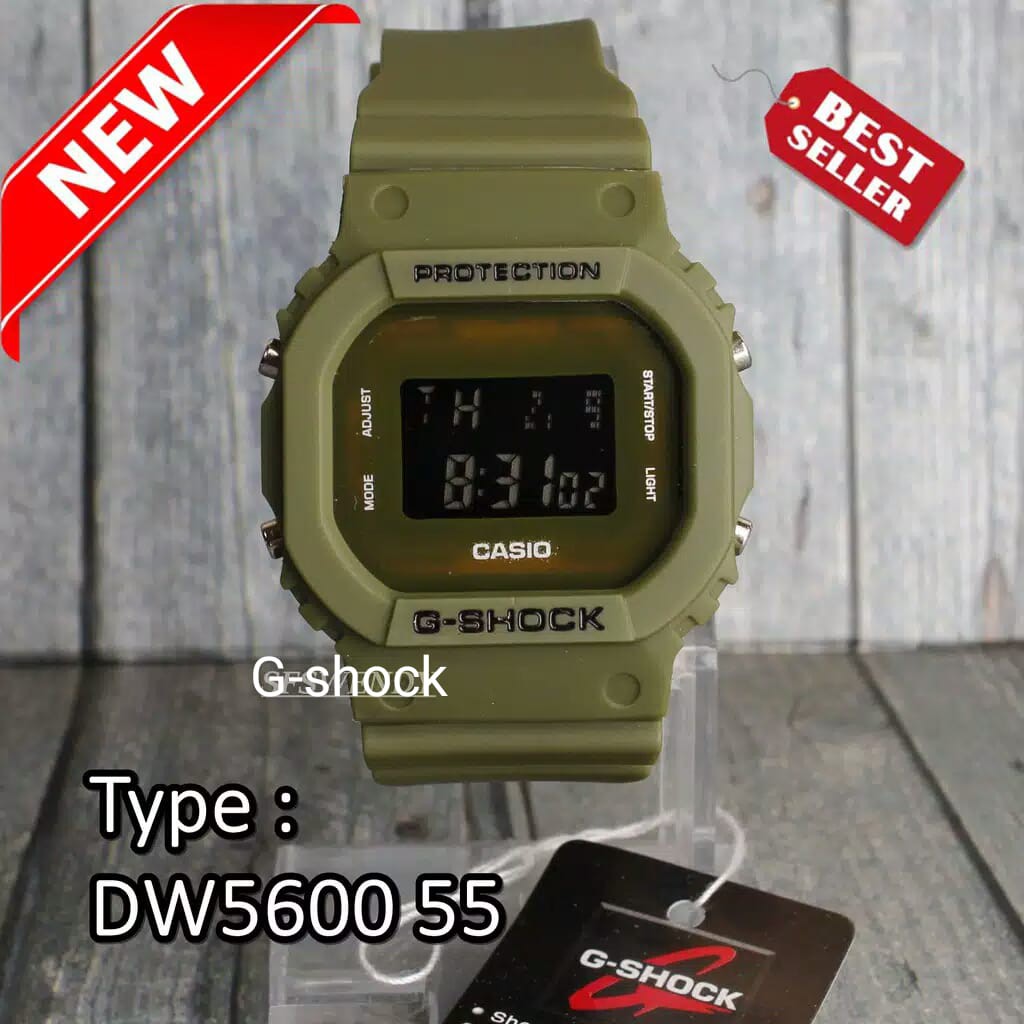 PRODUK TERLARIS  Jam Tangan Digital G SHOCK DW-5600 Tali Hijau Army Tahan Air Pria -fairyshop.id