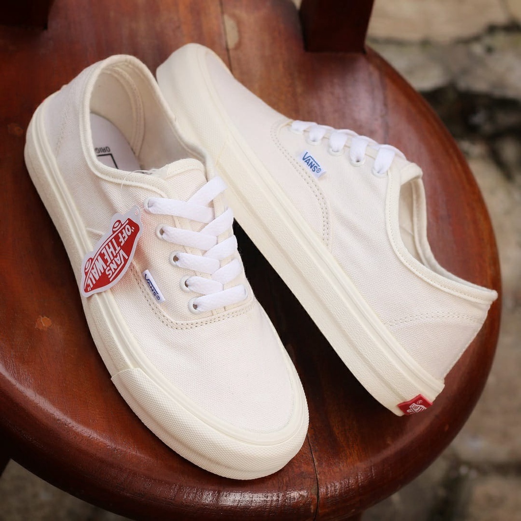 PROMO Vans Authentic OG Warna Krem, Sepatu Sneakers Wanita dan Pria yang ingin bergaya Casual