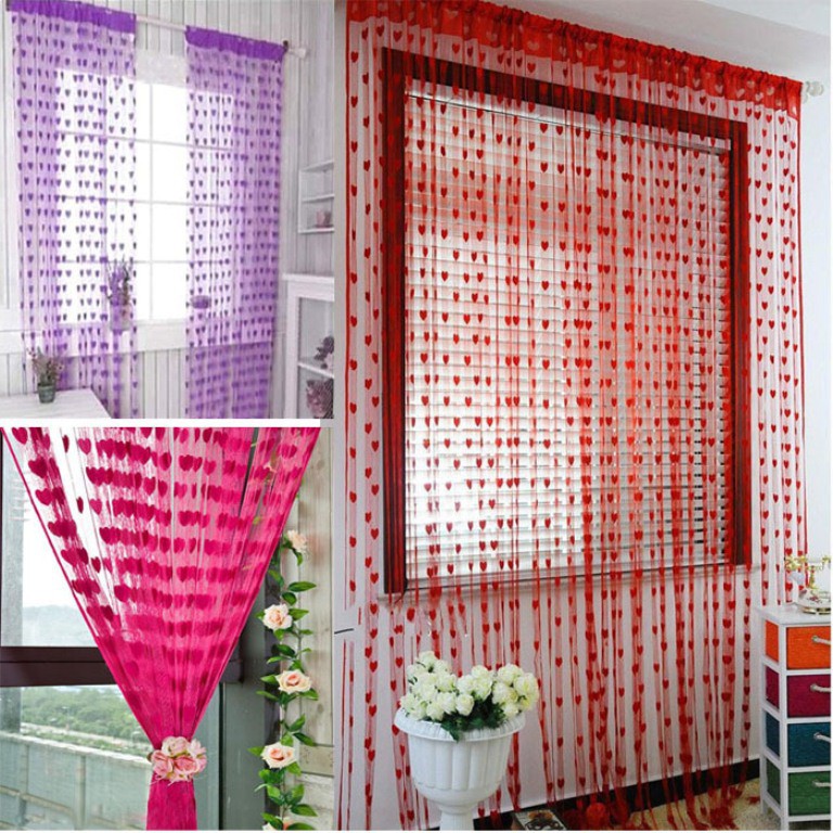Tirai Gorden Jendela Pintu Tirai Benang Shower Curtain Kamar Mandi Oke
