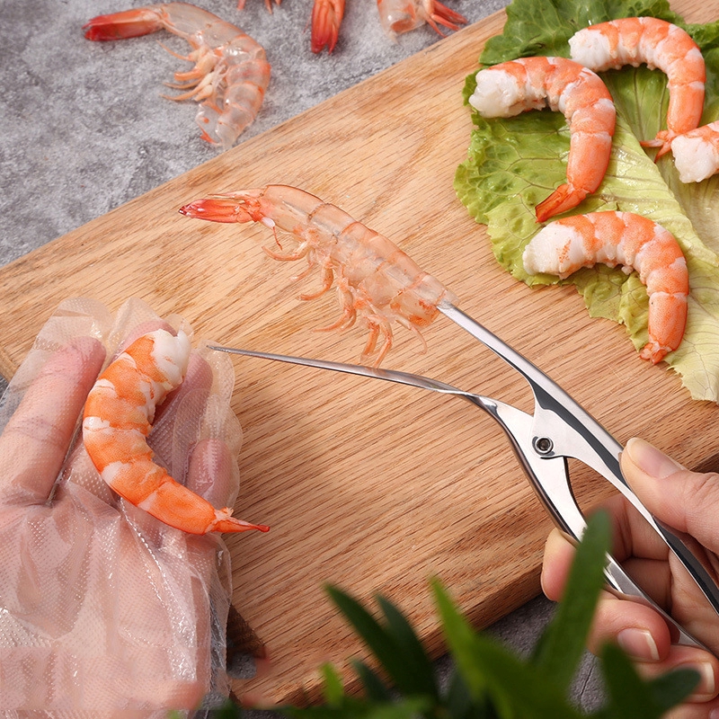 Stainless Steel Shrimp Peeler/Kitchen Gargets Shrimp Stripping Peel/Meat Shrimp Crayfish Shell Device Separation Cooking Seafood Tools