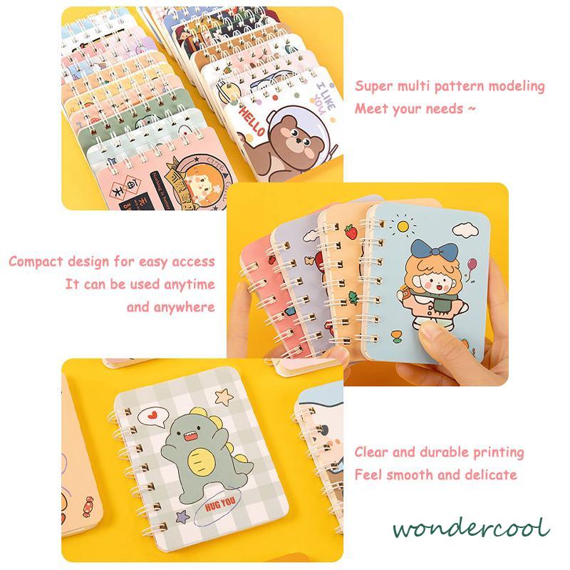 A7 Rollover Coil Buku Mahasiswa Saku Buku Kecil Mini Notebook Diary Portable Office Notepad-Won