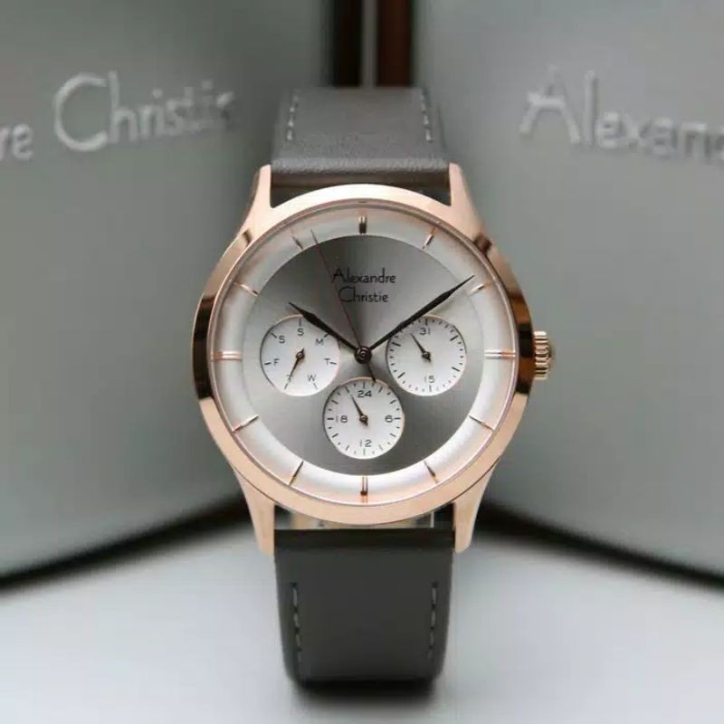Jam Tangan Alexandre Christie AC 2868 BF Leather Wanita / Cewek Original