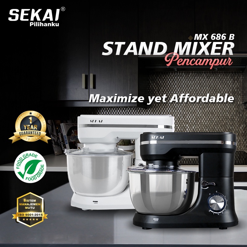 SEKAI Stand Mixer 4,5 Liter MX686B Pengaduk Adonan Low Watt MX 686B