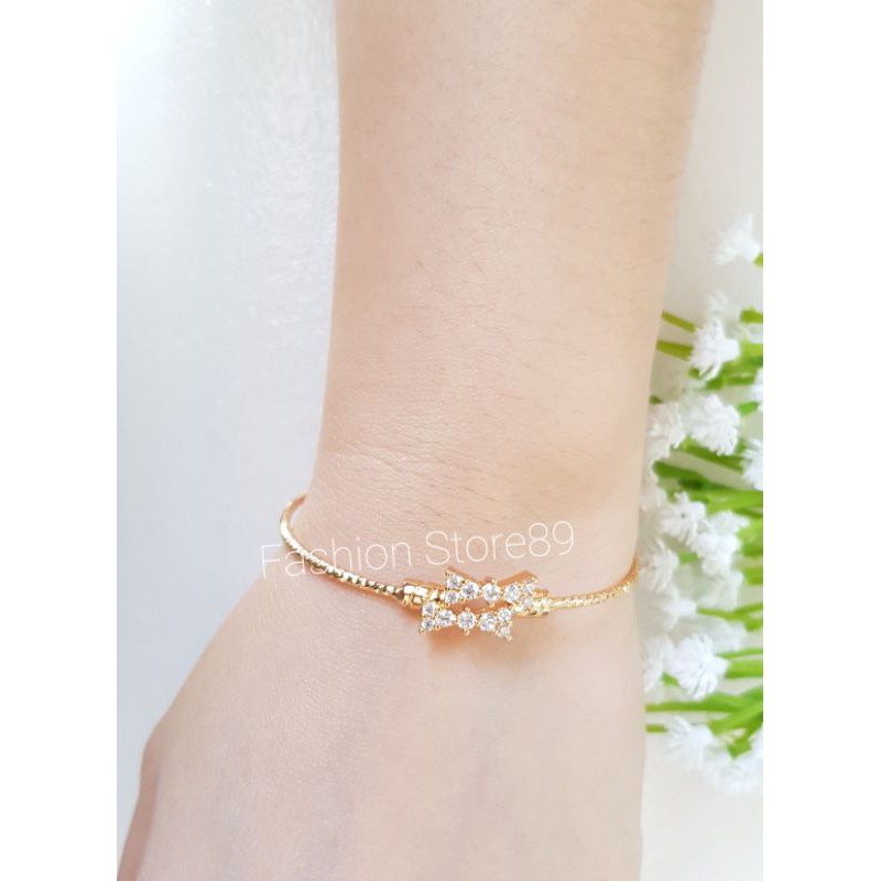 Gelang Bangle Dewasa Anak Import yaxiya xuping double pita fullmata impor lapis emas 18k