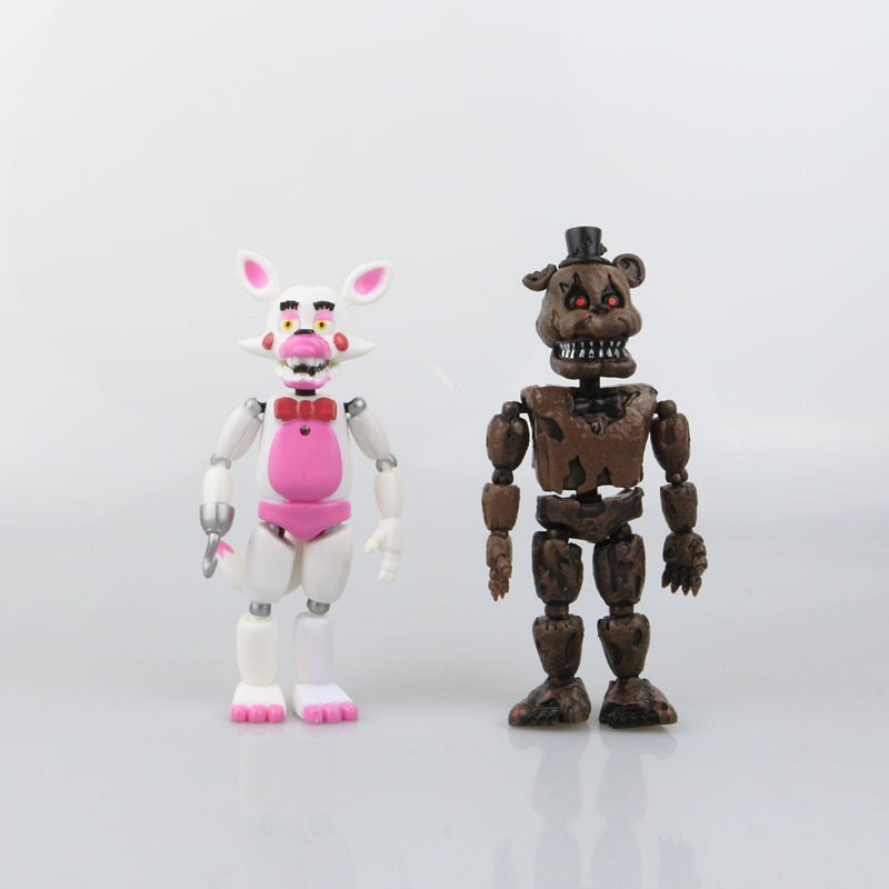 6pcs / set Mainan Action Figure Five Nights at Freddy 's Nightmare Freddy Chica Bonnie Foxy Bahan PVC Untuk Dekorasi Kue