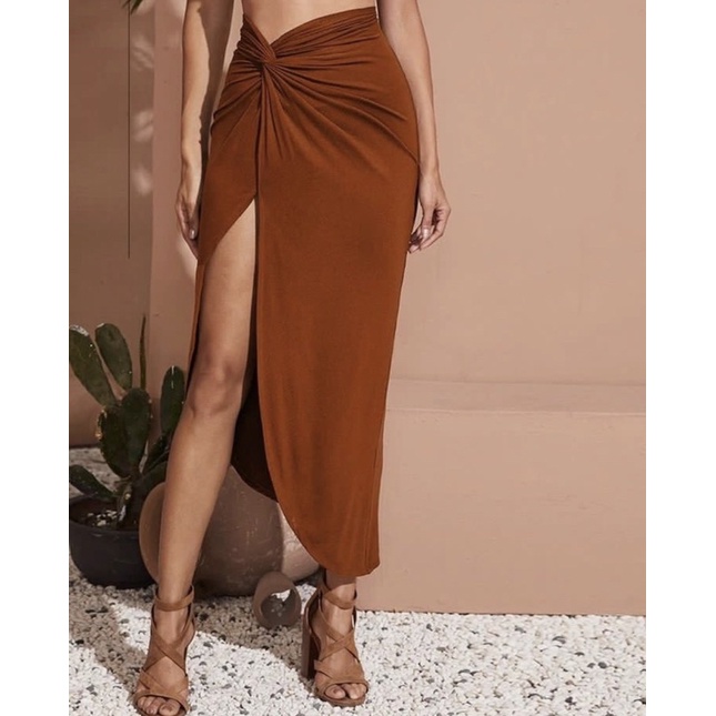 Savana Beachwear - JAVA TWIST Skirt coverup pantai rok wanita slit belah midi outer skirt bali