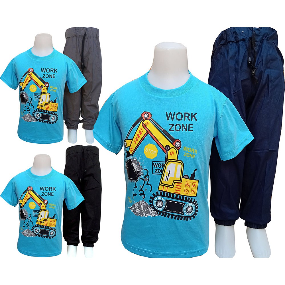  Baju  Setelan Anak  Laki Cowok  karakter EXCAVATOR BECO umur  