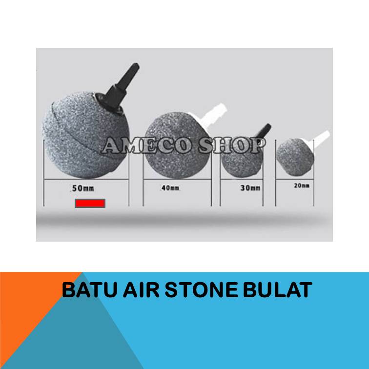 Batu Airstone Air Stone Aerator Buble Gelembung Bulat ASC 89011 D 50mm