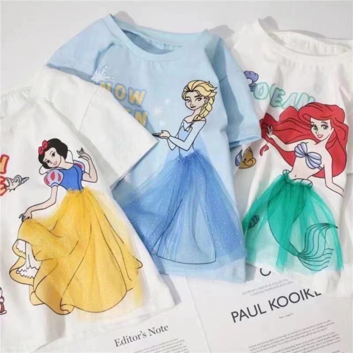 kaos anak princess kaos princess anak import baju princess elsa tshirt