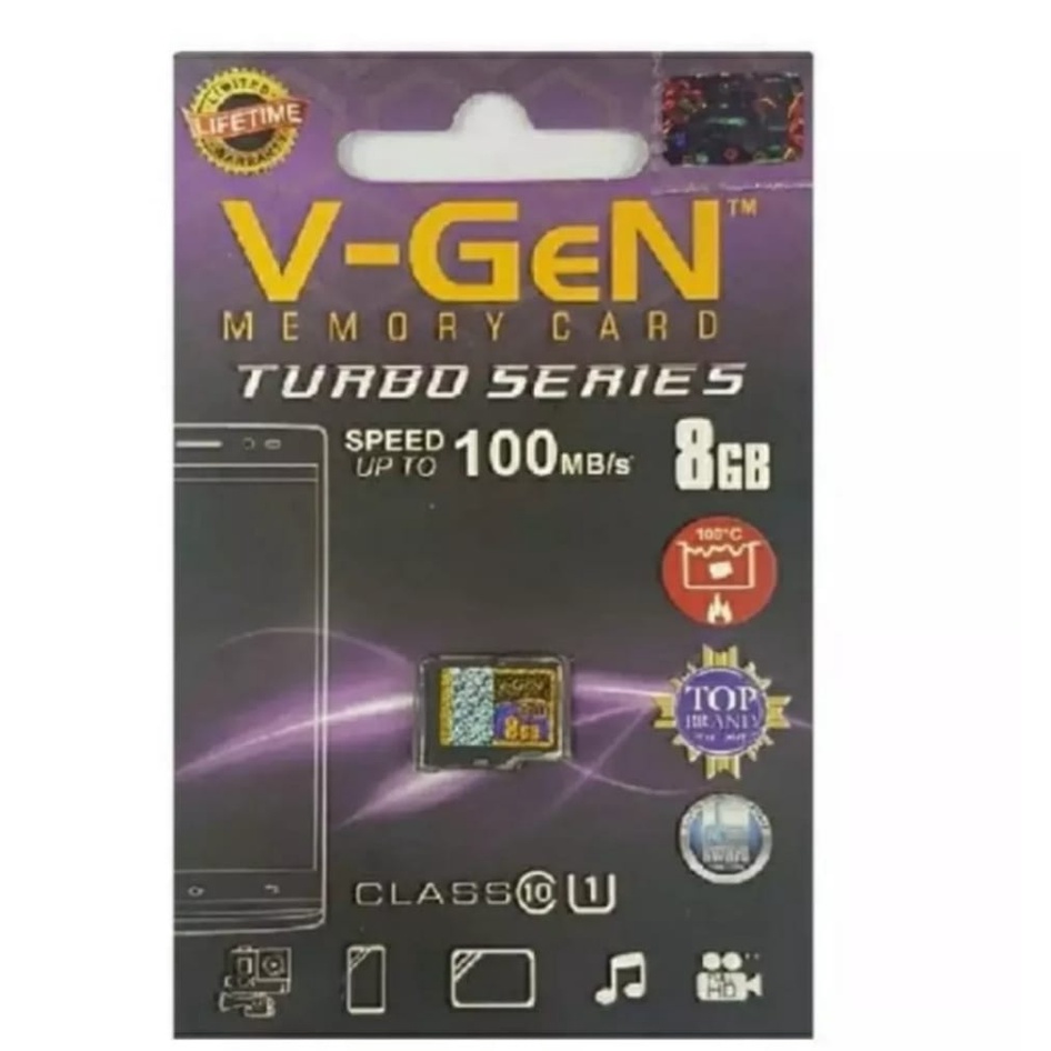 Memory Card / Micro SD V-GEN Turbo Series 100MB/s 8GB / 16GB / 32GB / 64GB Class 10 Series Micro SD V-GEN Memory Card HP V-GEN-ORIGINAL