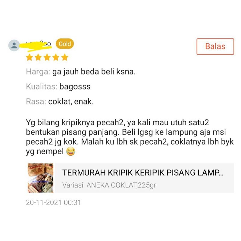 TERMURAH Keripik Pisang Kepok Aneka Coklat Asli Lampung