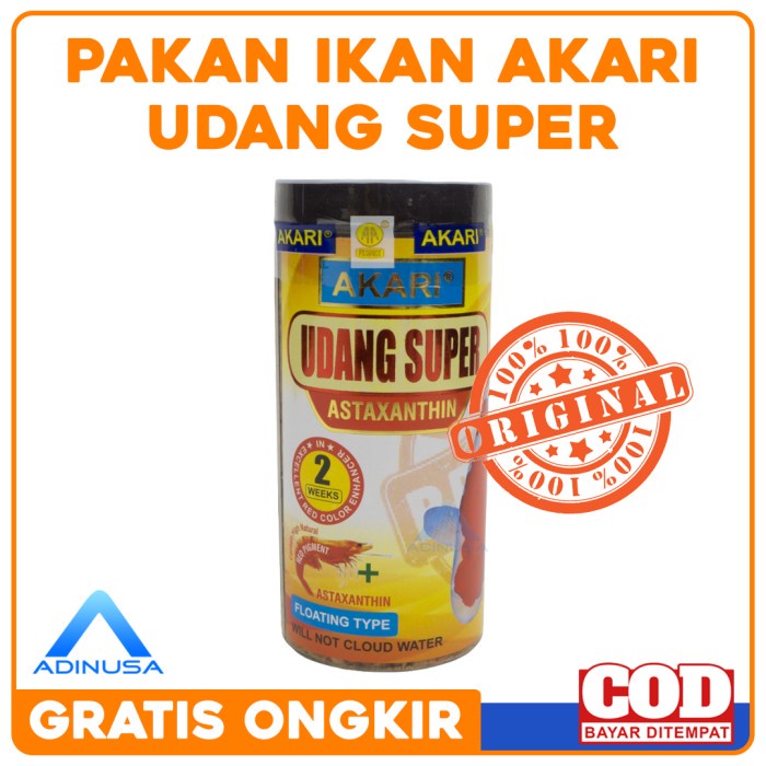 PAKAN IKAN HIAS AKARI UDANG SUPER RED ASTAXANTHIN BABY SHRIMP 40 GRAM