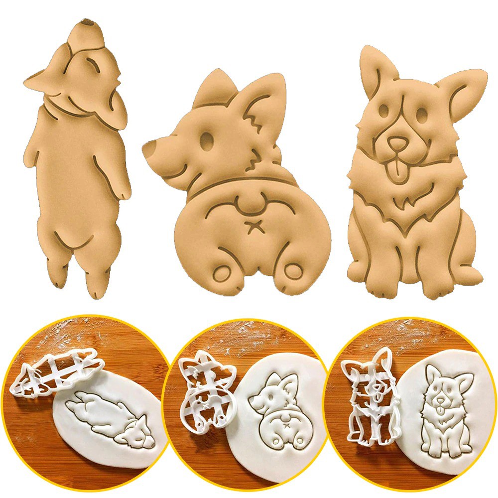 

Cetakan Kue Cookies Cutters Mold Corgi Dog Shaped 3 PCS