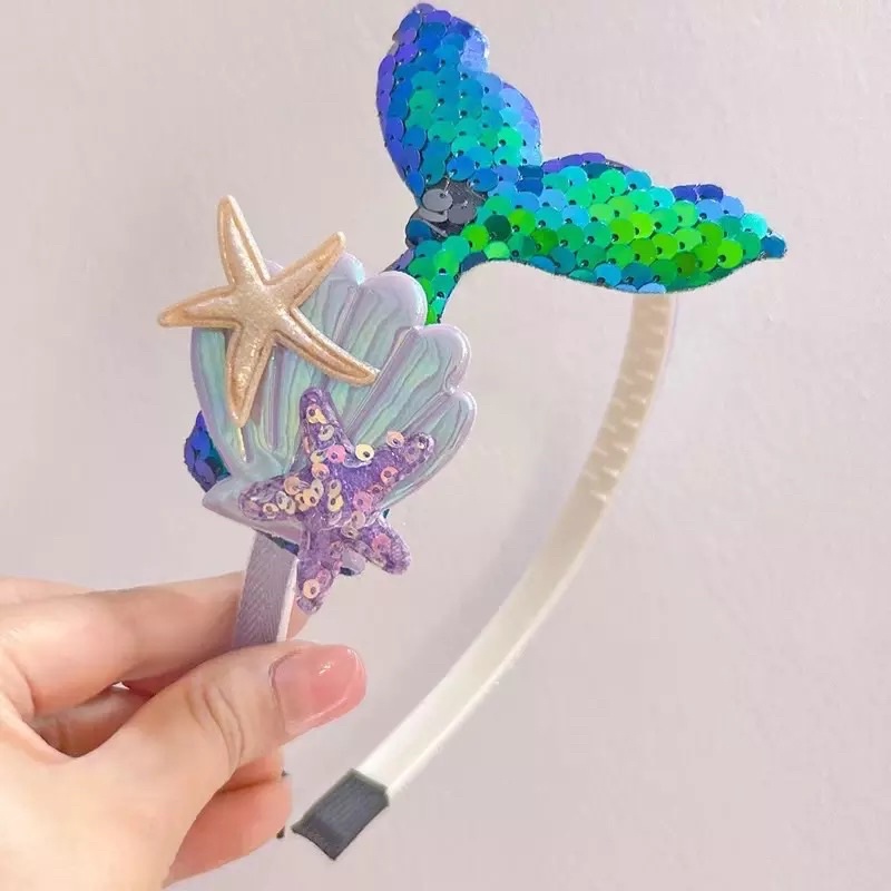 Bando Anak Korea Mermaid Jepitan Pita Aksesoris Rambut Anak Korea Lucu Terbaru