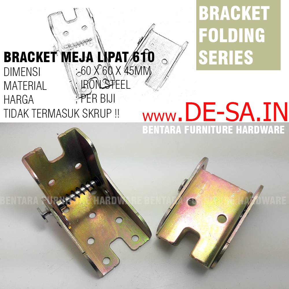 ML- 610 BRAKET ENGSEL KAKI MEJA LIPAT PENCET PENGUNCI MEJA SOFA BED RANJANG  - Lot Locking Hinges Table Leg Fold Bracket Hinge