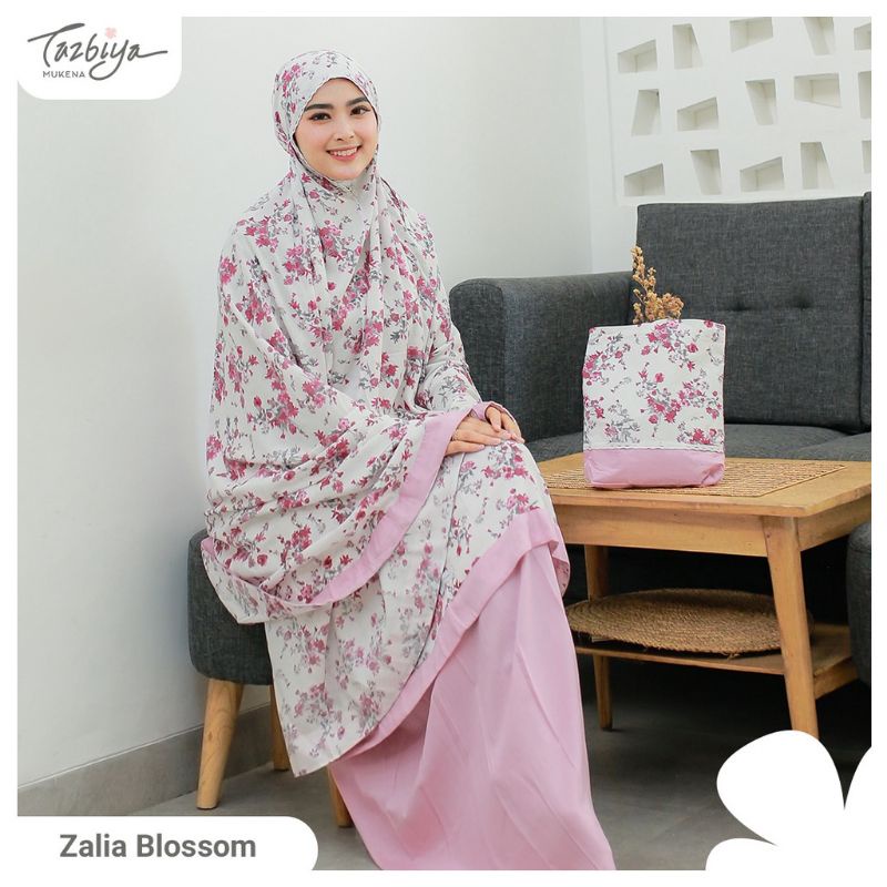 Mukena Tazbiya Zalia List Series Allsize Jumbo Katun Rayon Motif