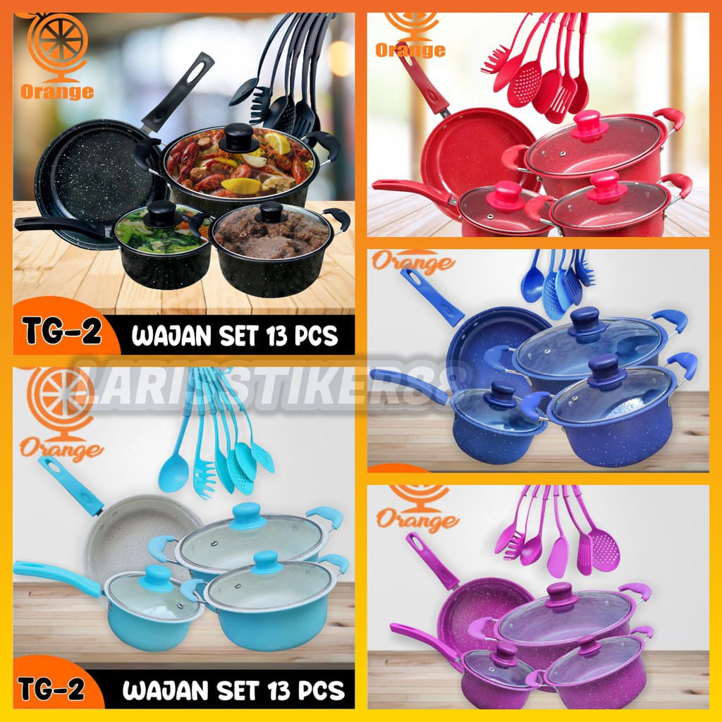 Panci Set Teflon Marble 13 Pcs