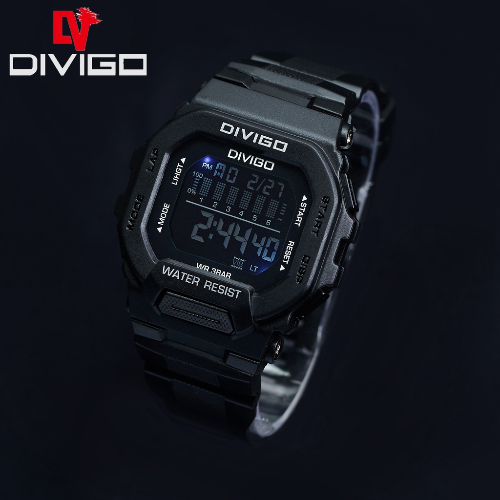 Jam Tangan Pria Divigo Digital Original Water Resistant  DV-7209