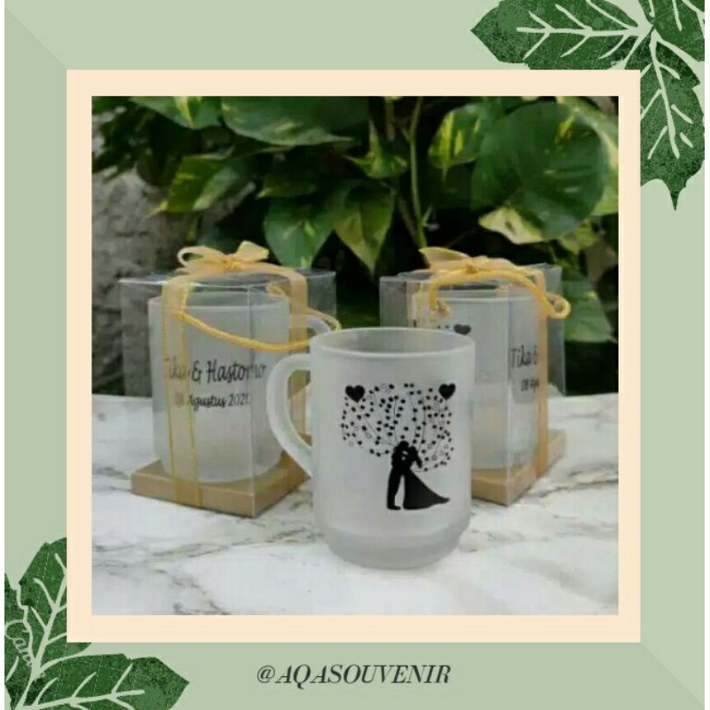 SOUVENIR PERNIKAHAN GELAS GAGANG DOFF / SOUVENIR KHITAN / SOUVENIR GELAS