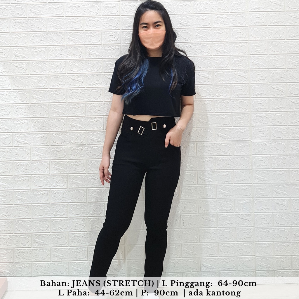 4265 newkers slim fit highwaist jeans celana import korea