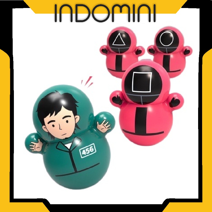 INDOMINI Squid Game Tumbler Stress Relief Toy / Mainan Tumbler Squid game / Boneka Goyang Squid Game / Boneka Goyang Mini Lucu Import T003