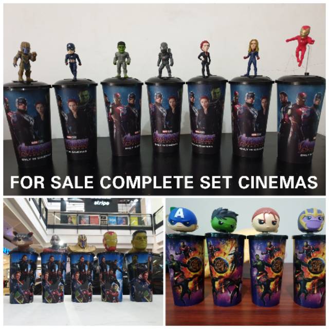 READY STOCK AVENGERS END GAME COMPLETE CINEMAS TUMBLER MARVEL CGV XXI CINEMAXX