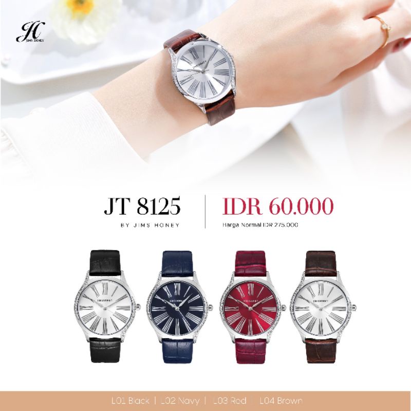 BIGSALE JIMS HONEY JT 8125 PLUS JAM TANGAN WANITA JIMSHONEY KULIT JH