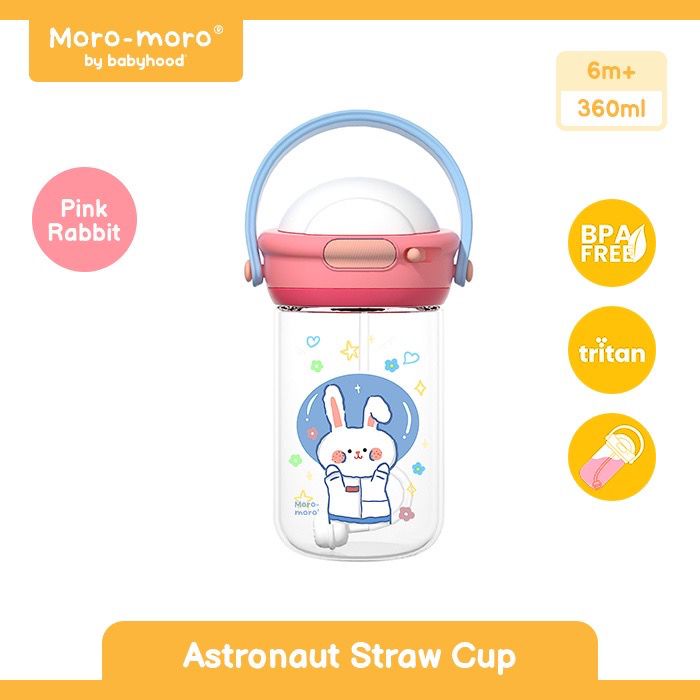 Moro-Moro Straw Cup 360ml Astronaut Series - Botol Minum Anak