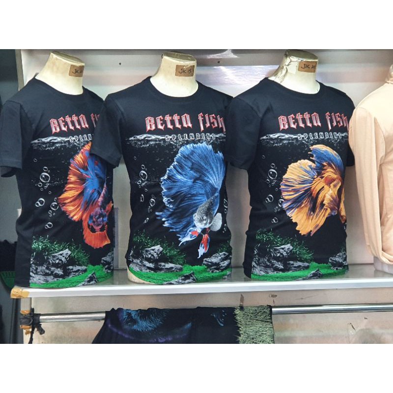 KAOS /BAJU IKAN CUPANG /BETTA FISH / PETARUNG HITAM TERBARU