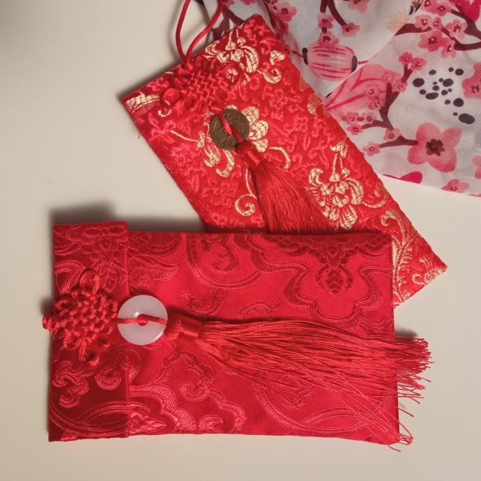 

_^_^_^] angpao merah dompet amplop imlek kain damask chinese new year potrait