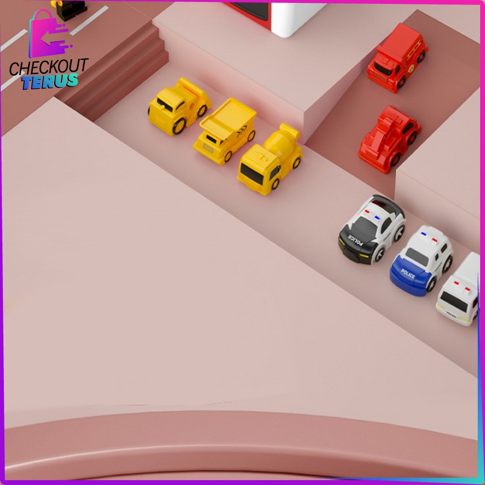 CT M232 M236 Mainan Truk Kontruksi DIY Parking Lot Playset Mainan Mobil Outdoor Adventure Ada Musik Mainan City Parking Lot Set Anak