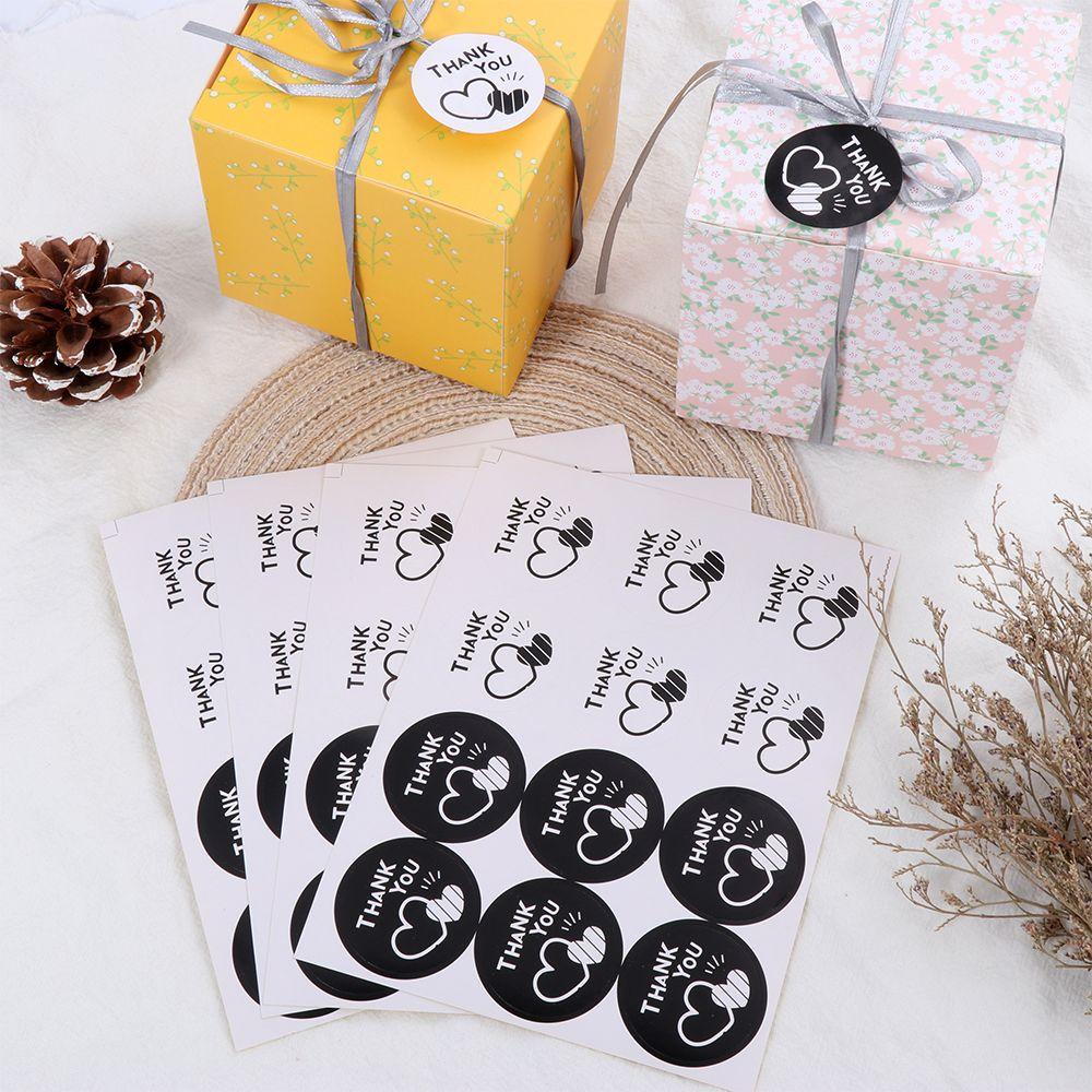 Populer 60 /120pcs Handmade Stiker DIY Cinta Hati Baking Hiasan Bulat Terima Kasih