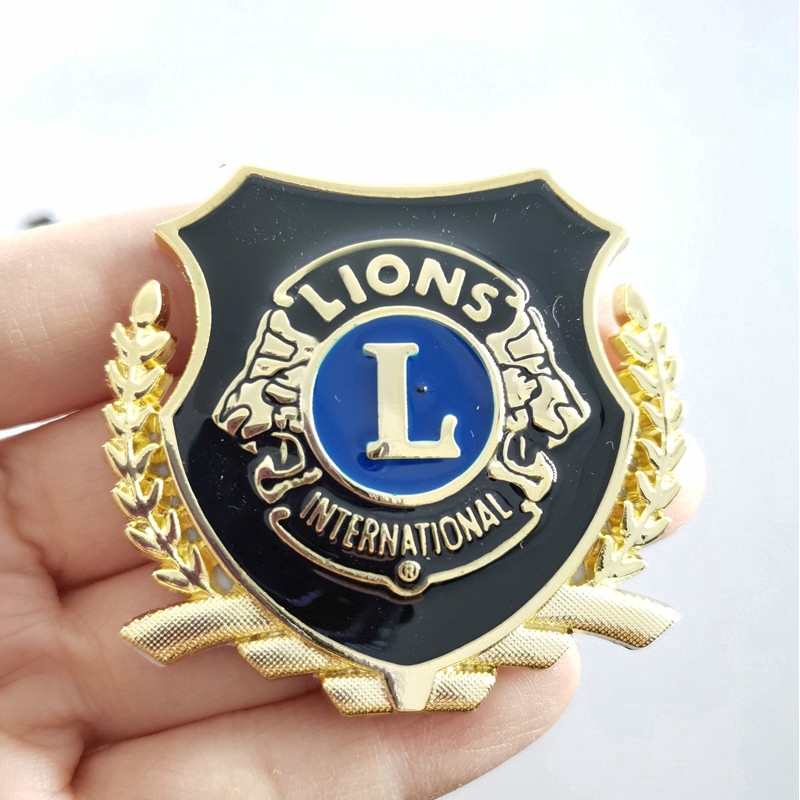 1pc Stiker Emblem Logo Lions Clubs Internasional Bahan Metal Untuk Dekorasi Mobil