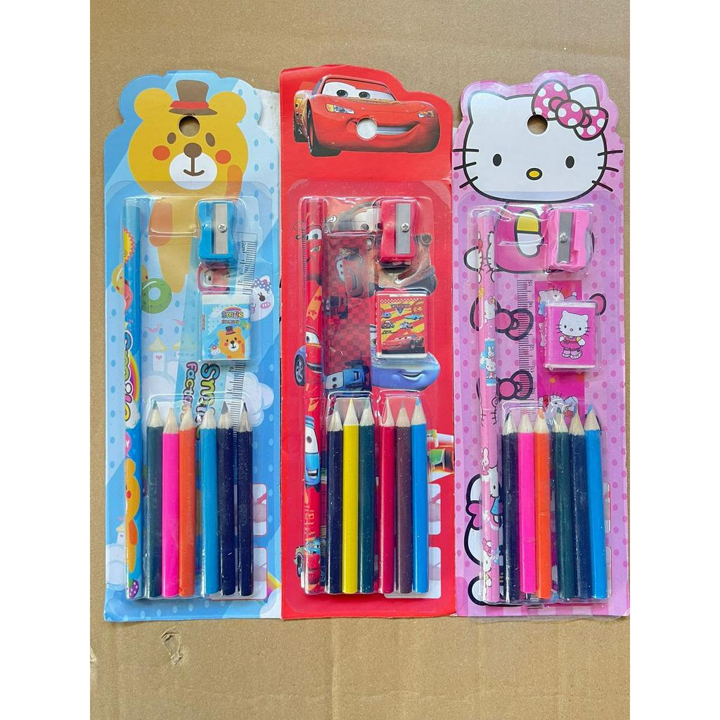 ALAT TULIS  SEKOLAH 5IN 1 KARAKTER LUCU/  MINI STATIONERY