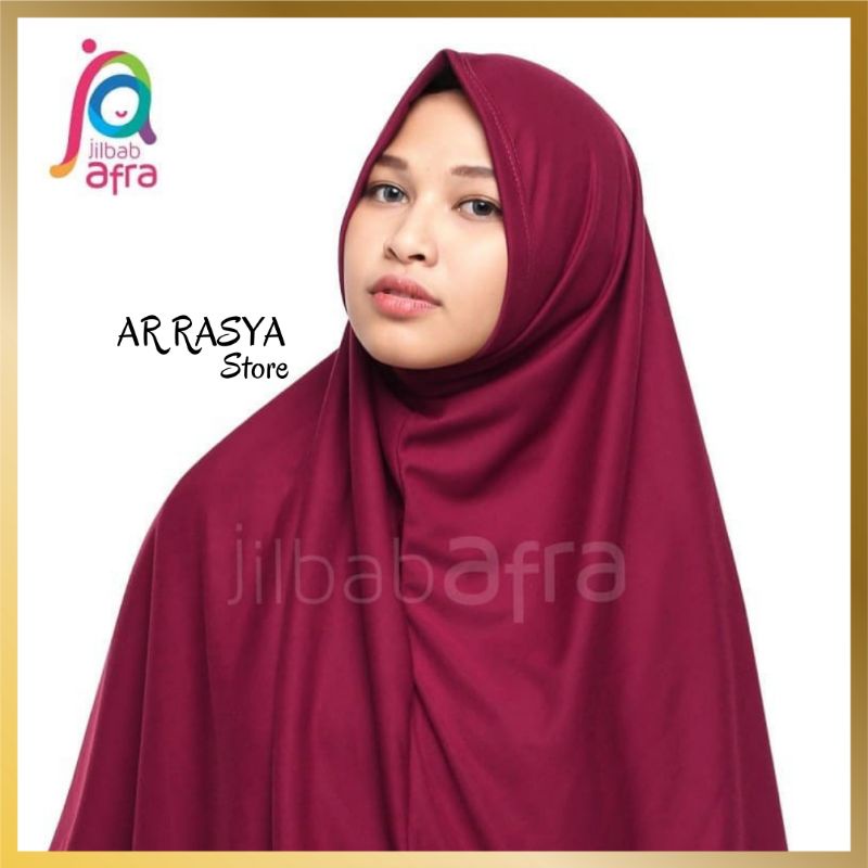 Jilbab Afra Syifa Non Pet Warna Merah Maroon, Jilbab Kaos Instan non Pet Jilbab Syifa Jilbab Arfa