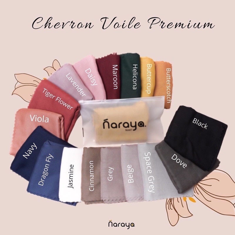 Naraya Scarf Polos Chevron Voile Premium