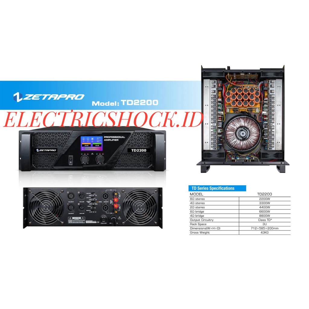 POWER AMPLIFIER ZETAPRO TD 2200 / ZETAPRO TD2200 ORIGINAL