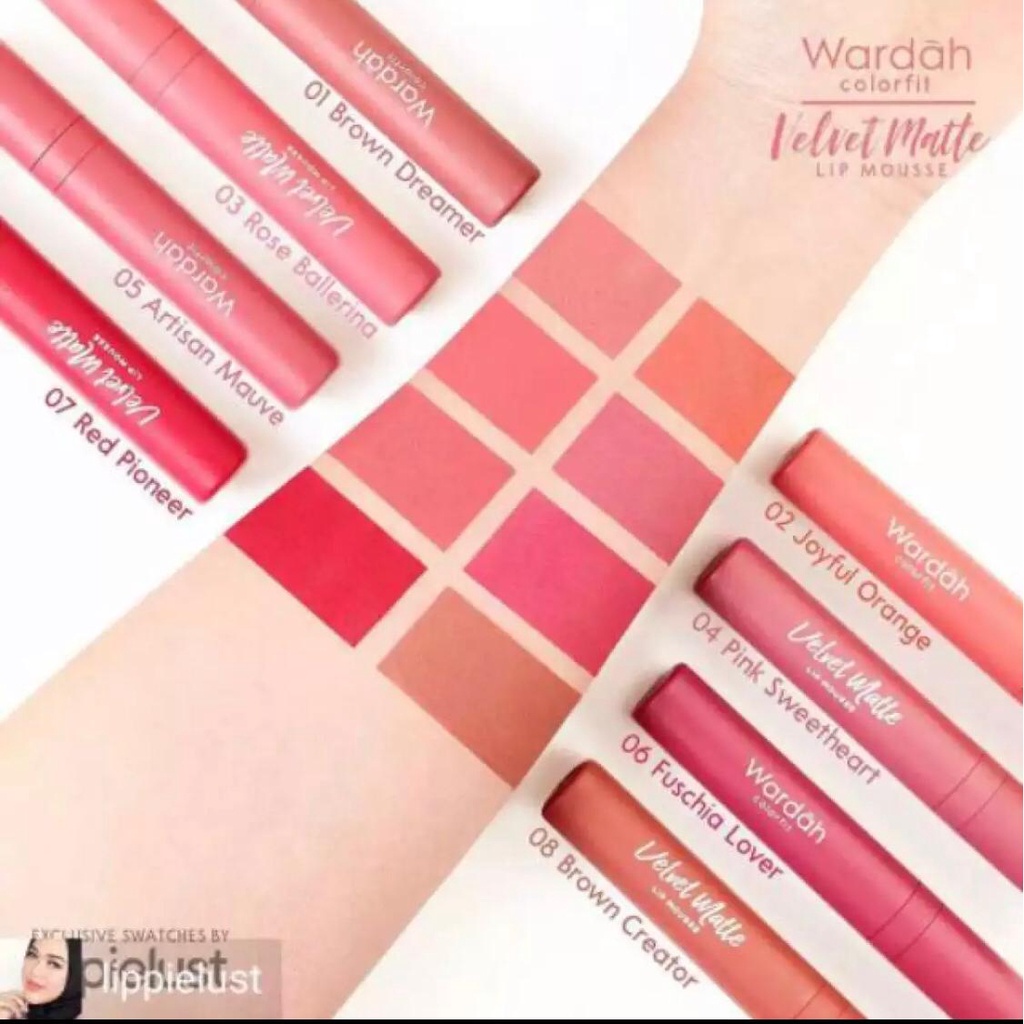 WARDAH Colorfit Velvet Matte Lip Mousse Lipstik cair dengan tekstur mousse 4 gram (VC)