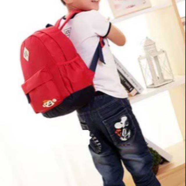 ARMELIA SHOP - Tas Ransel Sekolah Tas Ransel Anak TK Motif Monkey Tas Sekolah Anak Murah