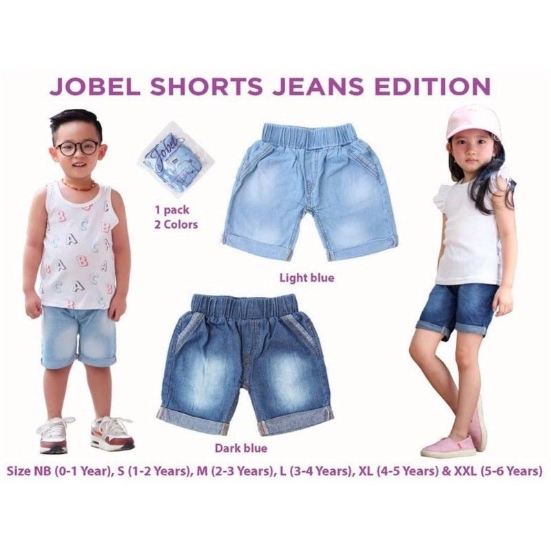 Jobel Short Jeans Edition (pack isi 2pc) Celana Pendek Hotpants Jeans Bayi Anak